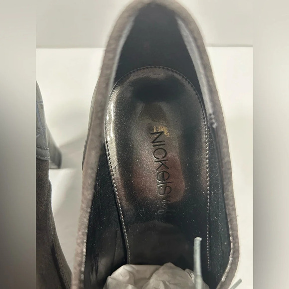 NIB!NICKELS GRAY BOOTS/BOOTIES GRAY SUEDE CROC BACK DESIGN  SIZE 9 M LACE - Picture 9 of 15